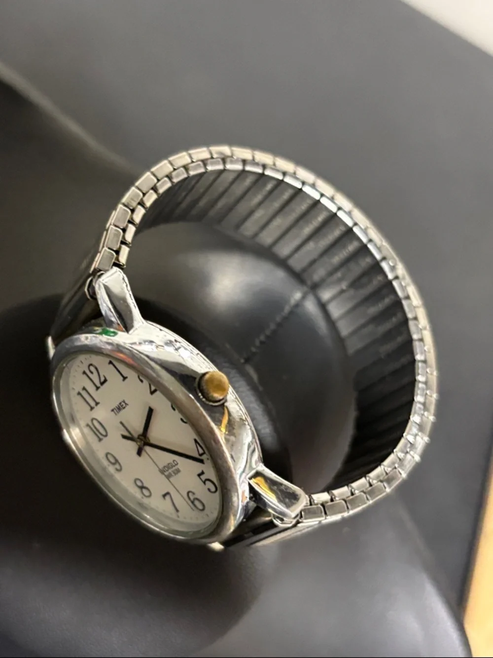 Timex Silver Indiglo Y2K Watch Retro  White Dial Lights Up WORKING Expansion